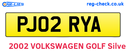 PJ02RYA are the vehicle registration plates.