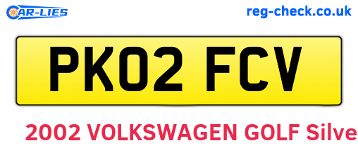 PK02FCV are the vehicle registration plates.