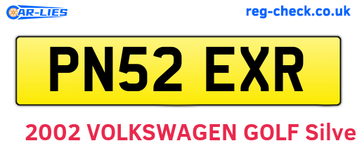 PN52EXR are the vehicle registration plates.