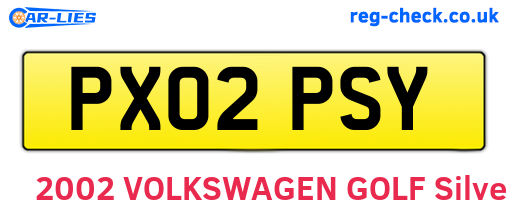 PX02PSY are the vehicle registration plates.