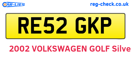 RE52GKP are the vehicle registration plates.