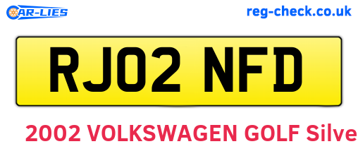 RJ02NFD are the vehicle registration plates.