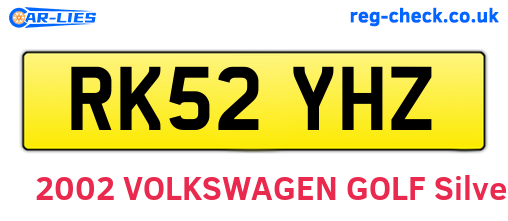 RK52YHZ are the vehicle registration plates.
