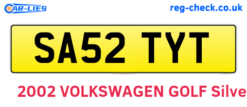SA52TYT are the vehicle registration plates.