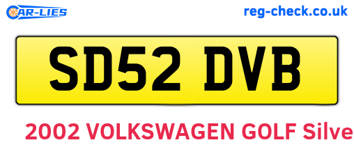 SD52DVB are the vehicle registration plates.