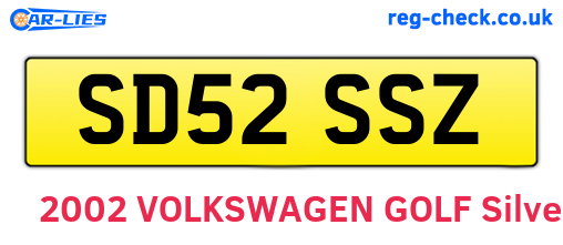 SD52SSZ are the vehicle registration plates.