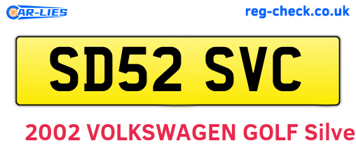 SD52SVC are the vehicle registration plates.