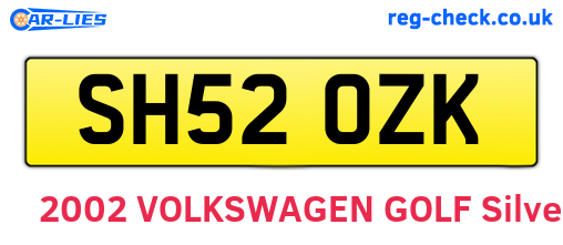 SH52OZK are the vehicle registration plates.