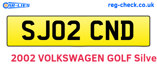 SJ02CND are the vehicle registration plates.