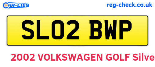 SL02BWP are the vehicle registration plates.
