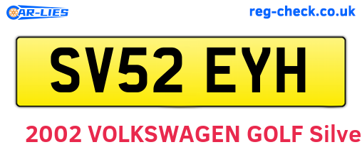 SV52EYH are the vehicle registration plates.