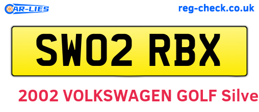 SW02RBX are the vehicle registration plates.
