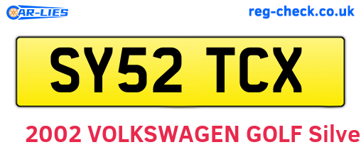 SY52TCX are the vehicle registration plates.