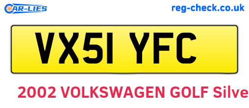 VX51YFC are the vehicle registration plates.