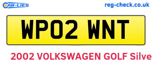 WP02WNT are the vehicle registration plates.