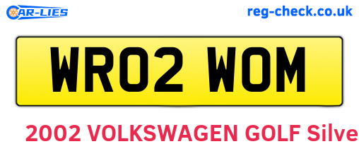 WR02WOM are the vehicle registration plates.