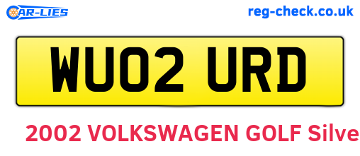 WU02URD are the vehicle registration plates.