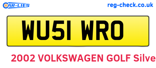 WU51WRO are the vehicle registration plates.