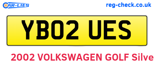 YB02UES are the vehicle registration plates.