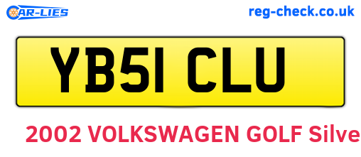 YB51CLU are the vehicle registration plates.