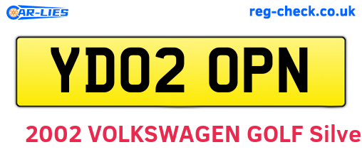 YD02OPN are the vehicle registration plates.
