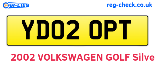 YD02OPT are the vehicle registration plates.