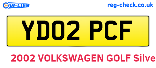 YD02PCF are the vehicle registration plates.