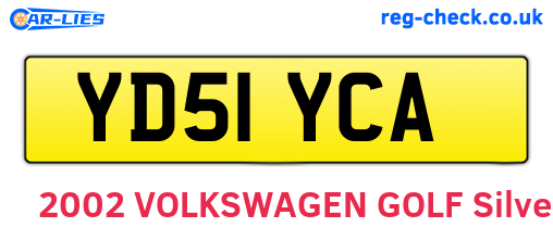 YD51YCA are the vehicle registration plates.