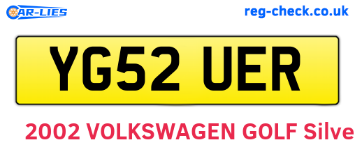 YG52UER are the vehicle registration plates.