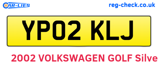 YP02KLJ are the vehicle registration plates.