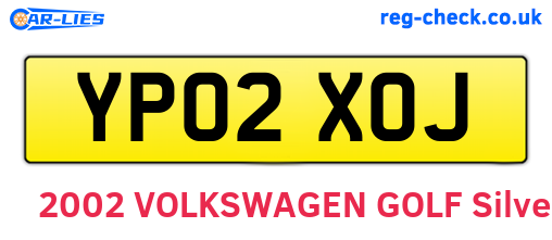 YP02XOJ are the vehicle registration plates.