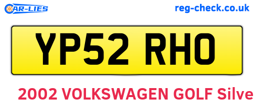 YP52RHO are the vehicle registration plates.
