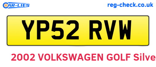 YP52RVW are the vehicle registration plates.