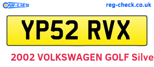 YP52RVX are the vehicle registration plates.