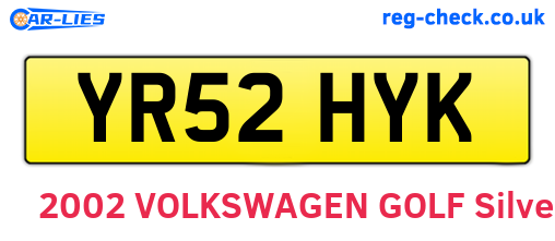 YR52HYK are the vehicle registration plates.