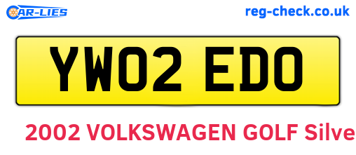 YW02EDO are the vehicle registration plates.