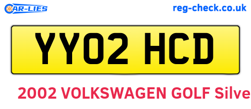 YY02HCD are the vehicle registration plates.