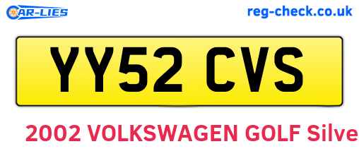 YY52CVS are the vehicle registration plates.
