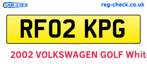RF02KPG are the vehicle registration plates.