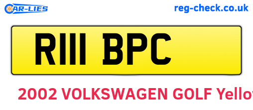 R111BPC are the vehicle registration plates.