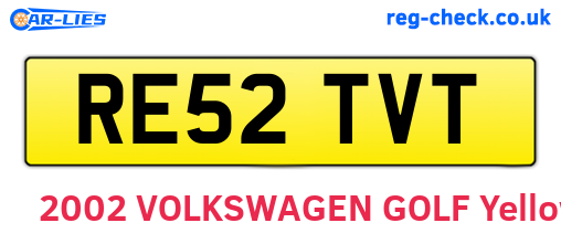 RE52TVT are the vehicle registration plates.