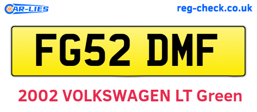 FG52DMF are the vehicle registration plates.