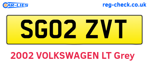 SG02ZVT are the vehicle registration plates.