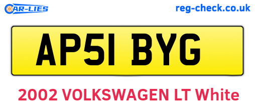 AP51BYG are the vehicle registration plates.