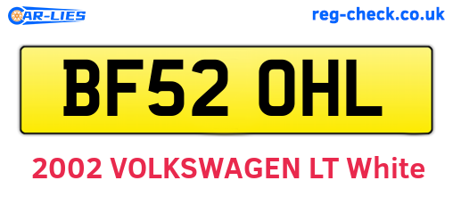 BF52OHL are the vehicle registration plates.