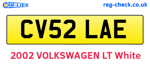 CV52LAE are the vehicle registration plates.