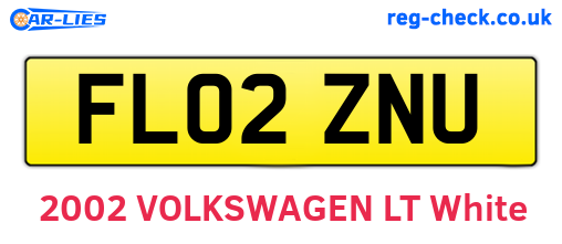FL02ZNU are the vehicle registration plates.