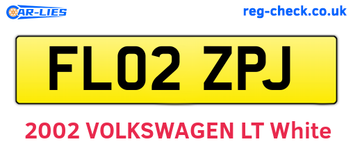 FL02ZPJ are the vehicle registration plates.