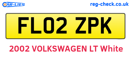 FL02ZPK are the vehicle registration plates.