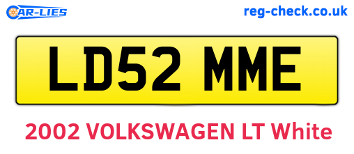 LD52MME are the vehicle registration plates.